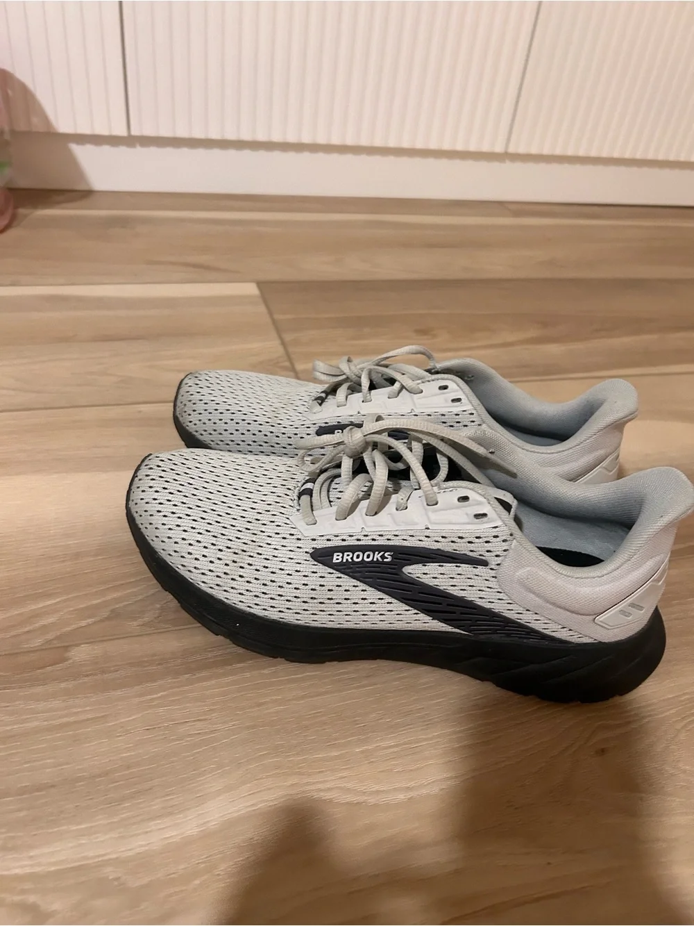 Brooks Light Gray and Black Running Shoes
